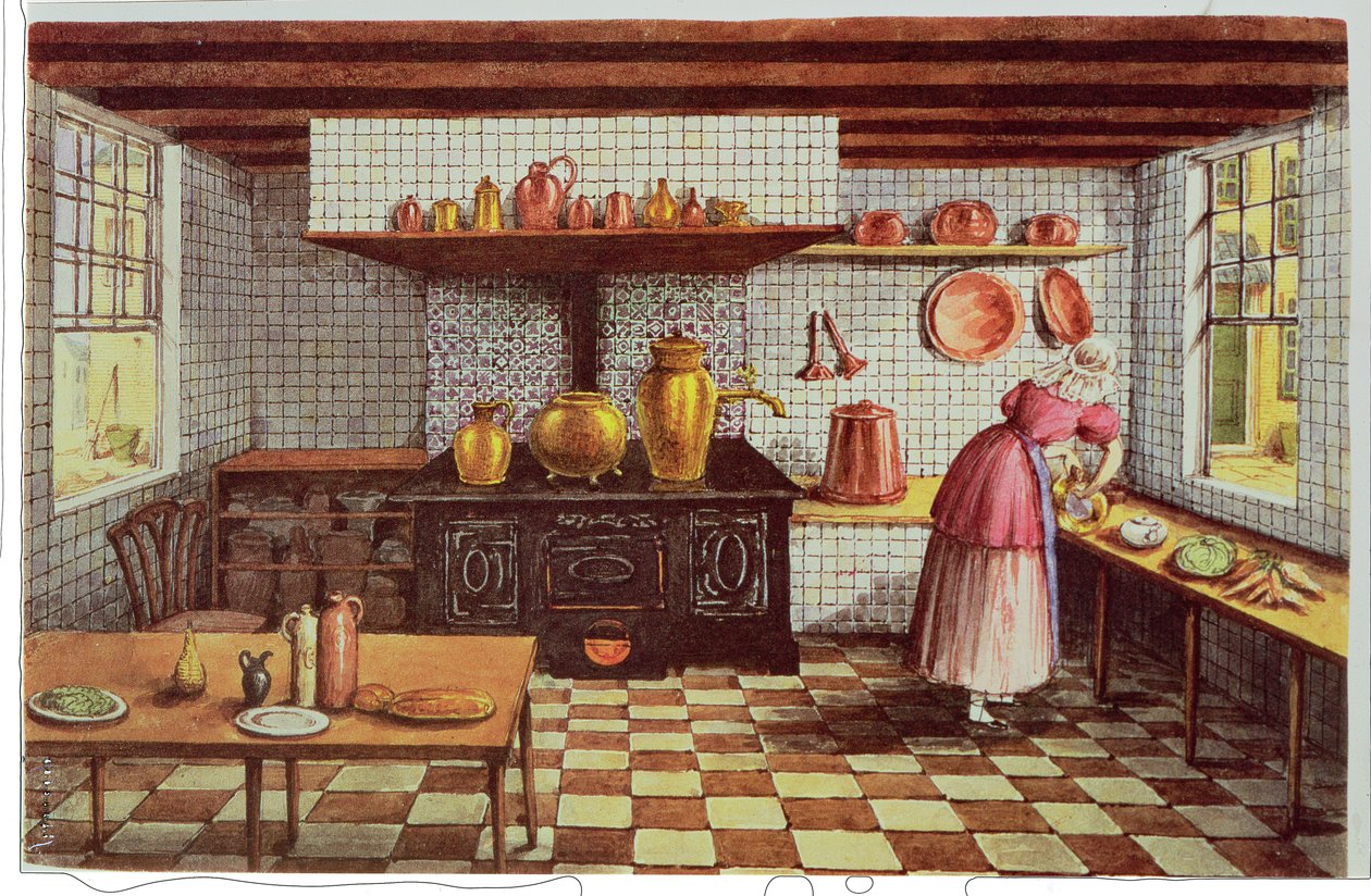 Hotel St.Lucasin keittiö Hoogstraatissa, Rotterdam, 1834 tekijältä Mary Ellen Best