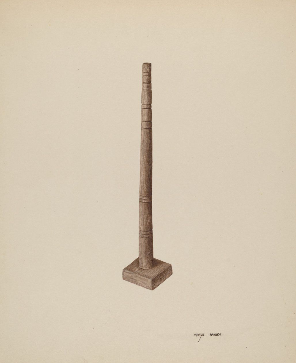 Kynttilänjalka, c. 1940. tekijältä Mary Hansen
