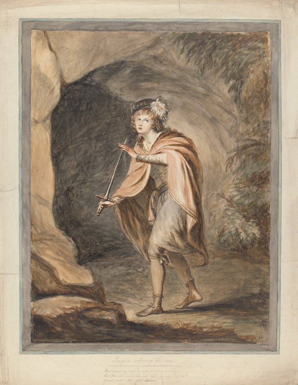 Imogen astumassa luolaan, "Cymbeline", näytös III, kohtaus VI tekijältä Mary Hoare