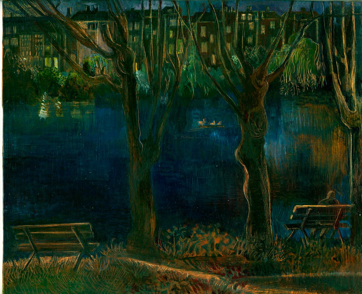 Lampi; South End Green, 2011 (öljy aluksella) tekijältä Mary Kuper