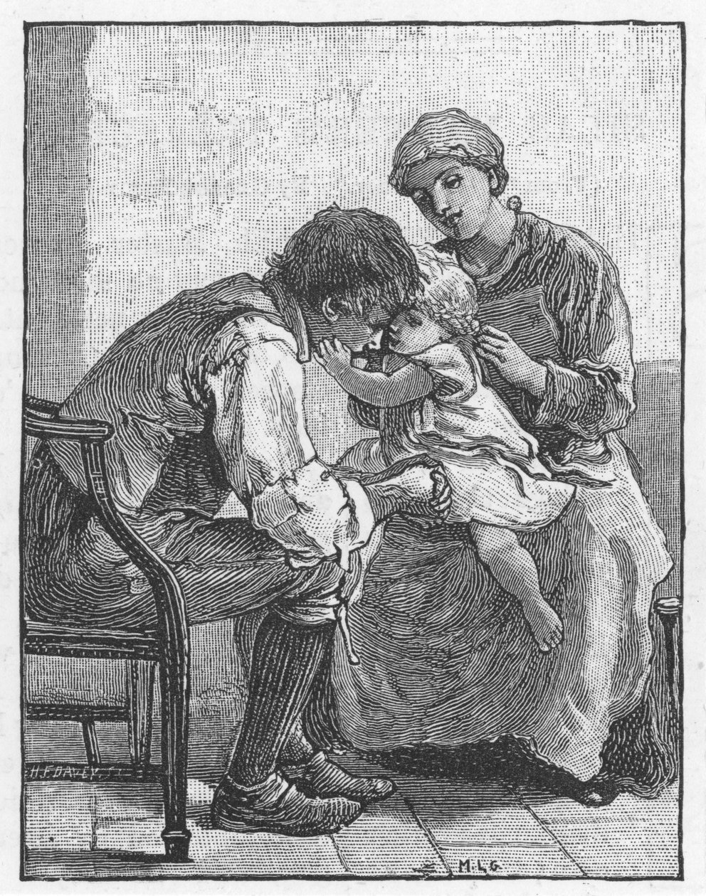 Kohtaus George Eliotin Silas Marnerista, 1882 tekijältä Mary L Gow