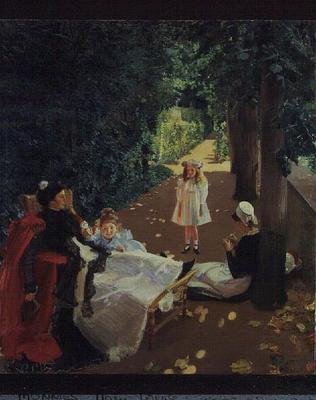 Puisto, n. 1900 (öljy kankaalle) tekijältä Mary Louise MacMonnies