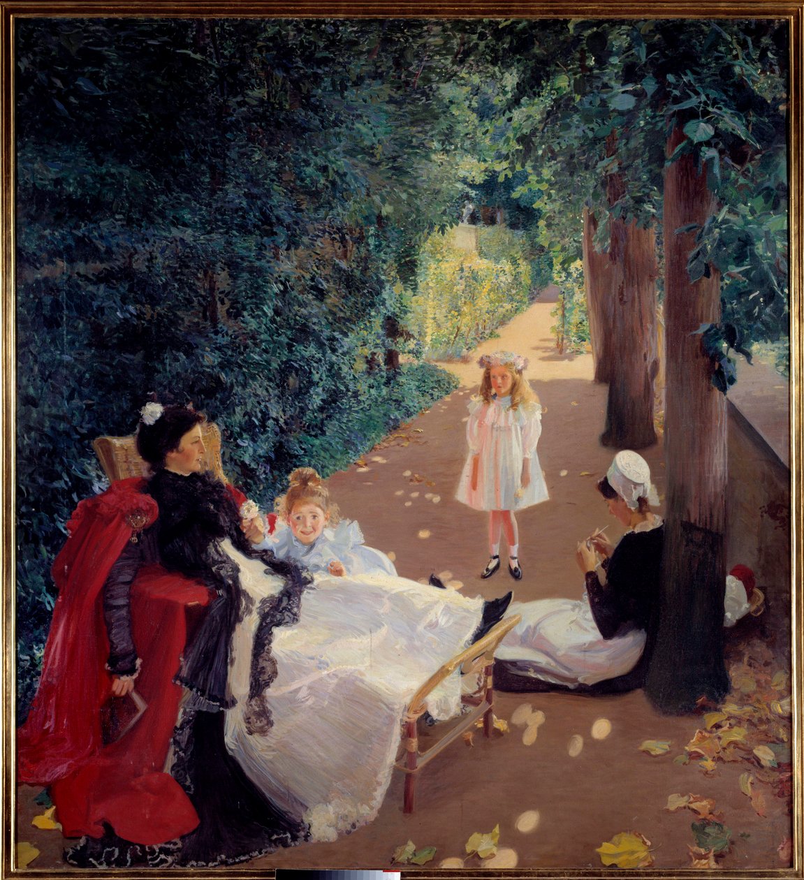 Päiväunet puistossa Mary Mac Monniesin (1858-1946) 1800-luku maalaus. Rouen, Musee des Beaux Arts. tekijältä Mary Louise MacMonnies