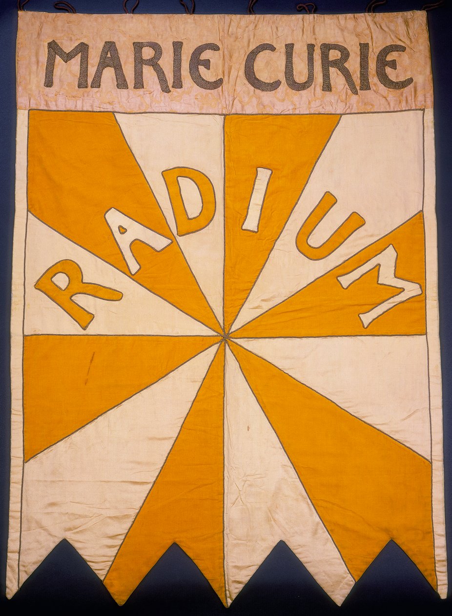 "Marie Curie, Radium", lippu, 1908 tekijältä Mary Lowndes