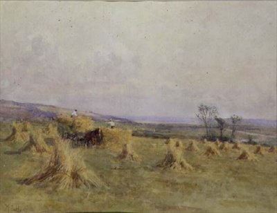 Sadonkorjuu meren rannalla, Norfolk tekijältä Mary S. Hagarty