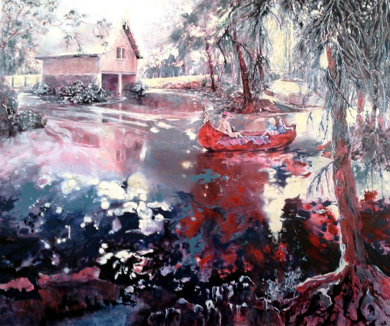 Elvaston venevaja ja järvi tekijältä Mary Smith