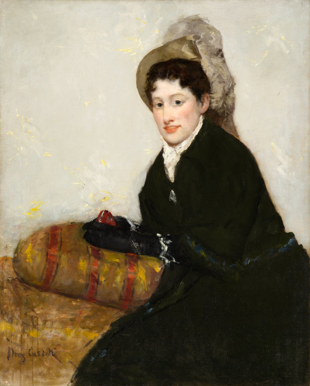 Madame X:n muotokuva, joka on pukeutunut matiinia varten tekijältä Mary Stevenson Cassatt