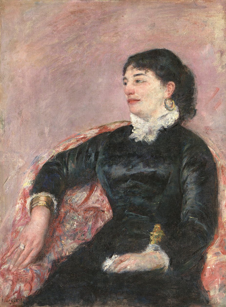 Italian naisen muotokuva (öljy kankaalle) tekijältä Mary Stevenson Cassatt