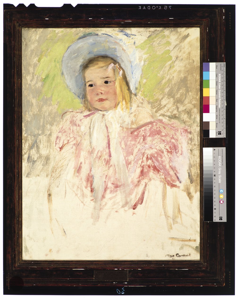 Simone sinisessä konepellissä (nro 1), n. 1903 (öljy kankaalle) tekijältä Mary Stevenson Cassatt