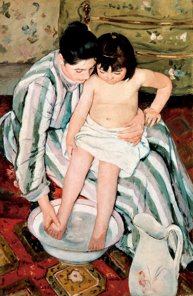 Lasten kylpy. Mary Stevenson Cassattin (1845-1926) maalaus tekijältä Mary Stevenson Cassatt