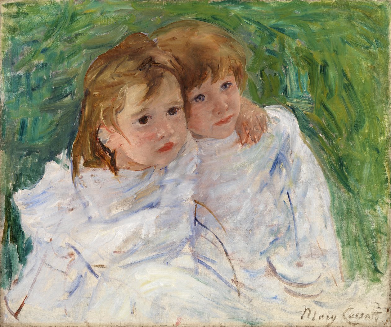 Sisaret, n. 1885 (öljy kankaalle) tekijältä Mary Stevenson Cassatt