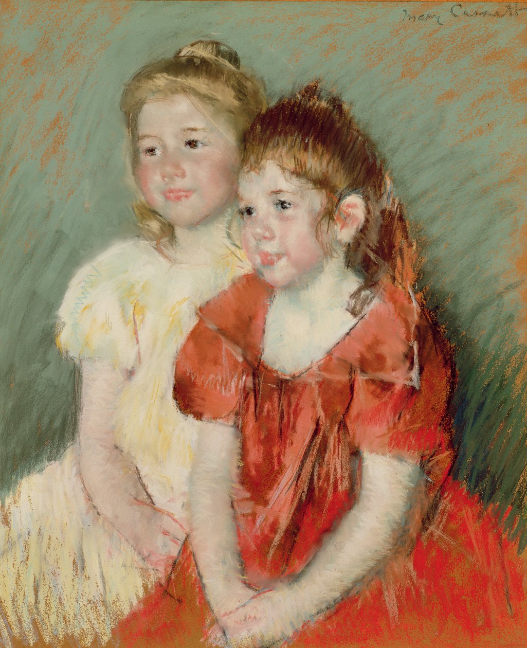 Nuoret tytöt, n. 1900 (pastelli paperille) tekijältä Mary Stevenson Cassatt