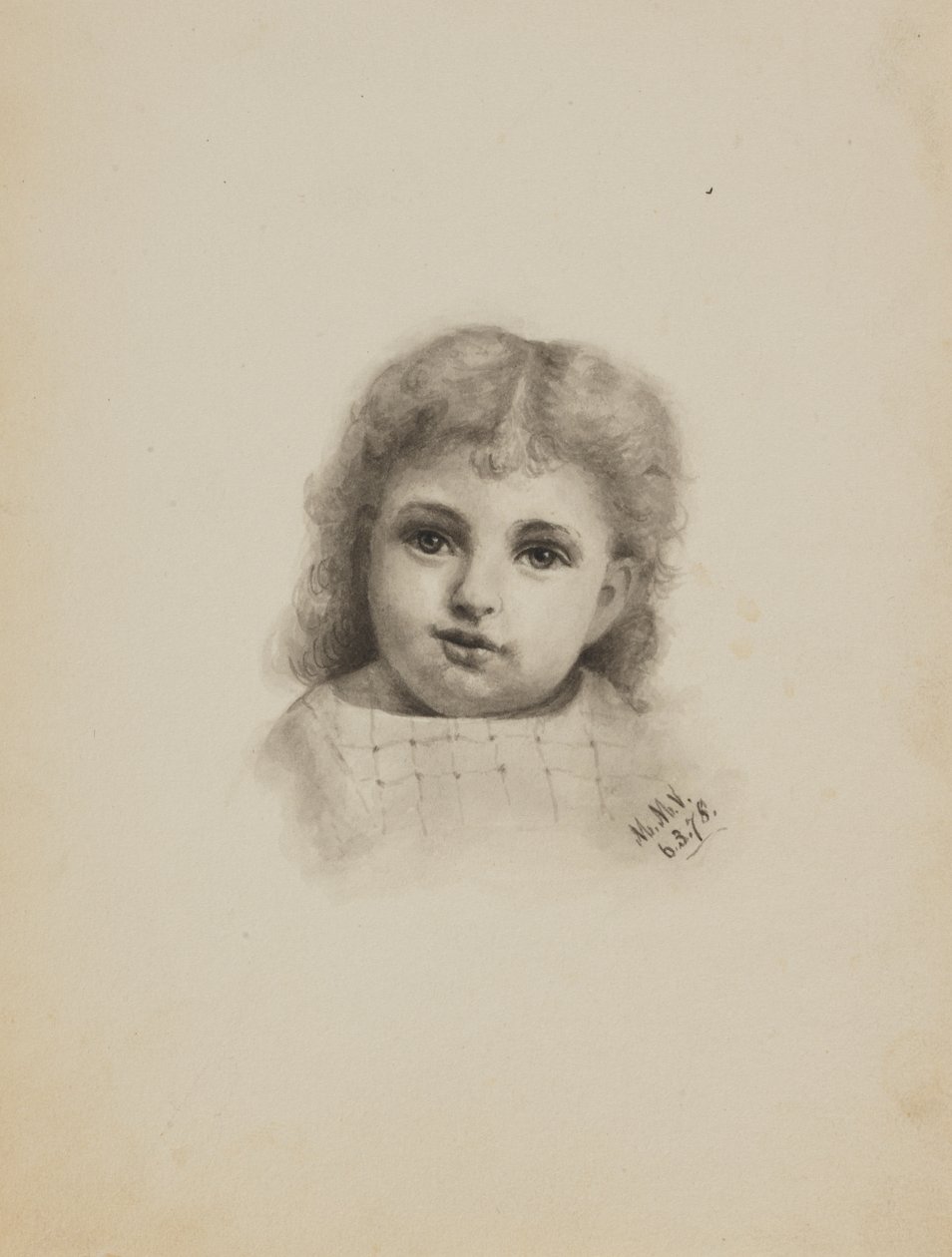 Nimetön lapsen pää, 1878. tekijältä Mary Vaux Walcott
