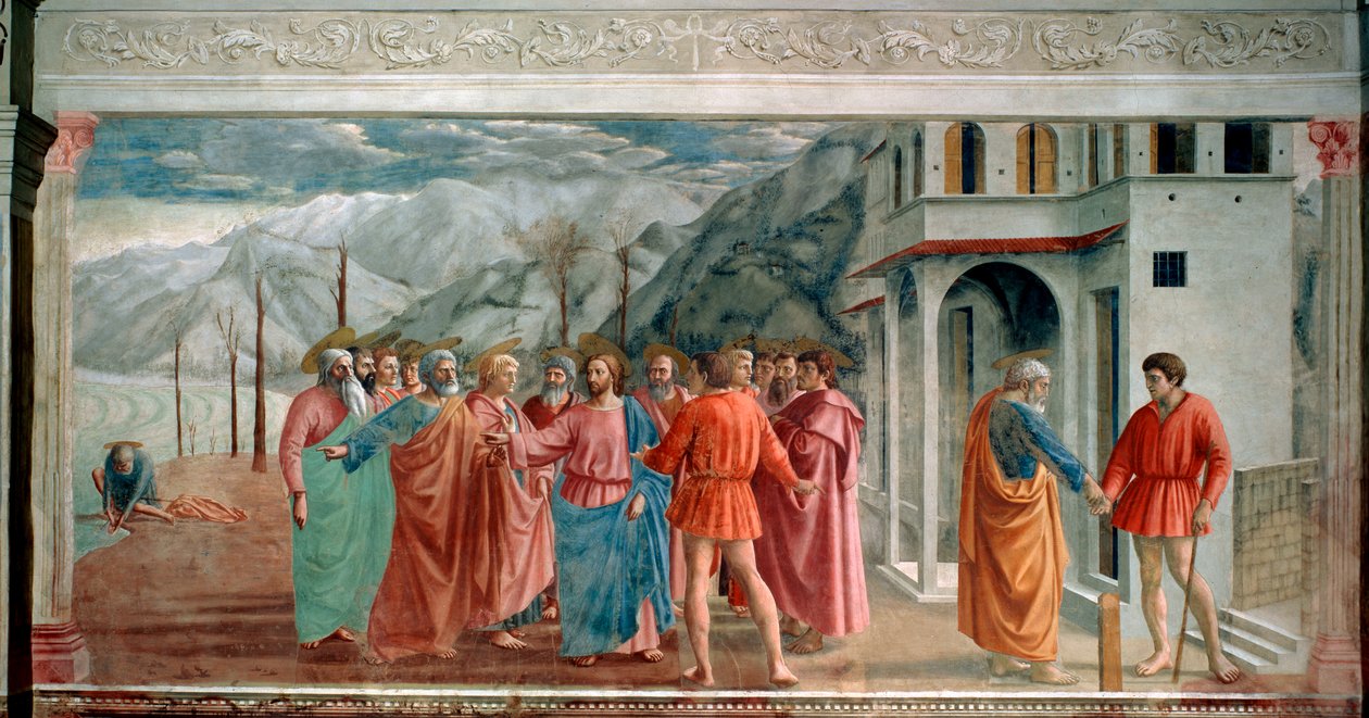 "The Tribute Money", 1425. tekijältä Masaccio Tommaso