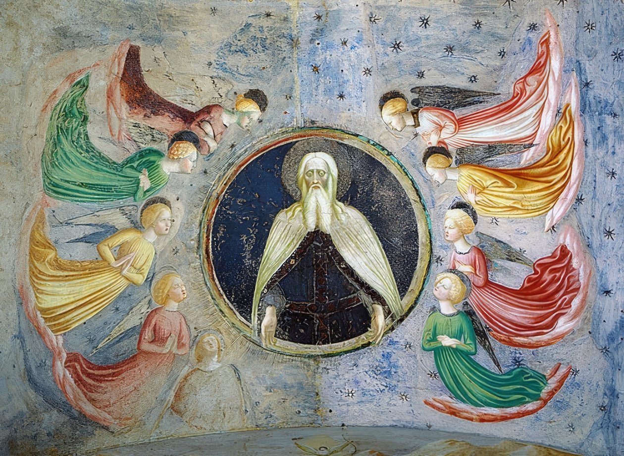 Isä Jumala enkelien ympäröimänä. 1435 tekijältä Tommaso Masolino da Panicale