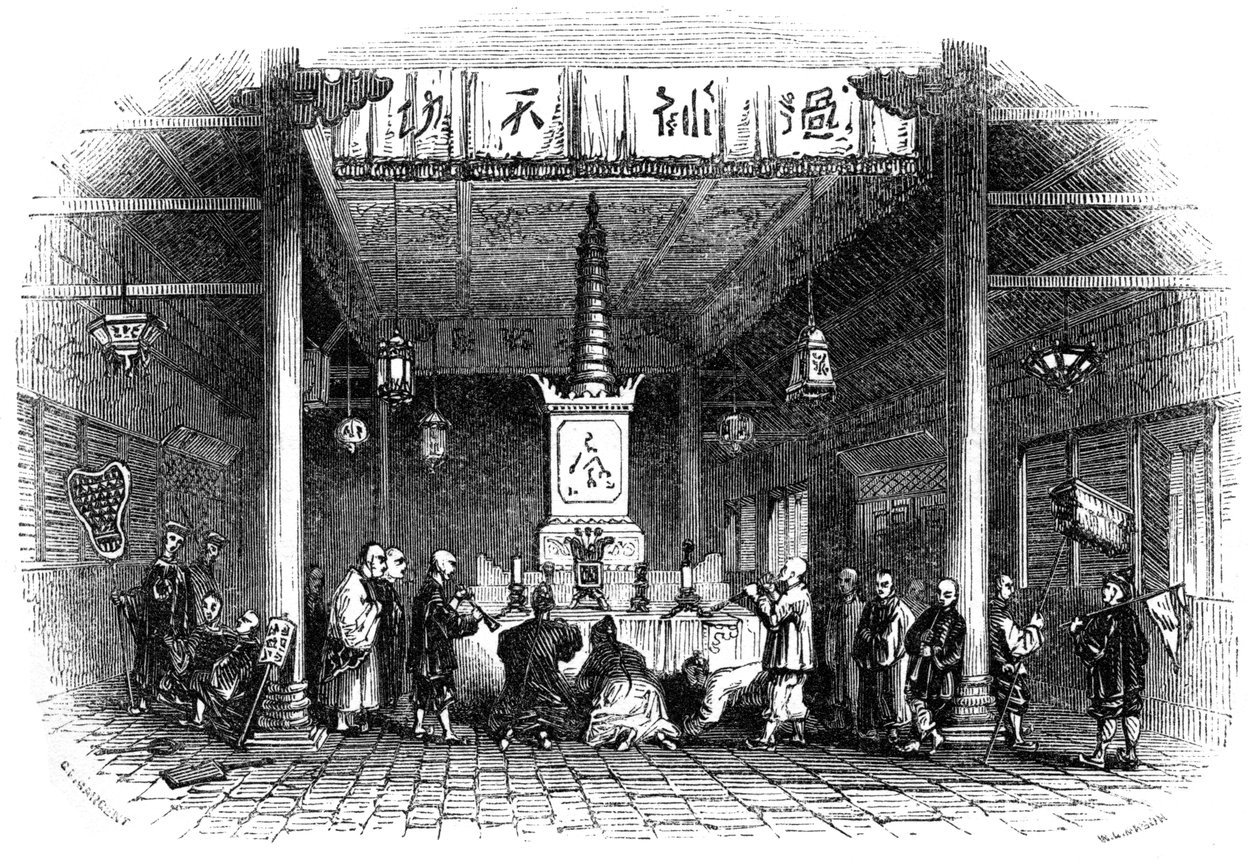 Buddhalainen temppeli, Kiina, 1847 tekijältä Mason