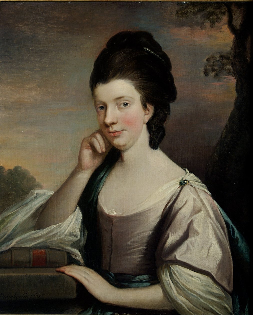 Naisen muotokuva, jonka uskotaan olevan rouva Elizabeth Hartley (1751-1824) tekijältä Mason Chamberlain