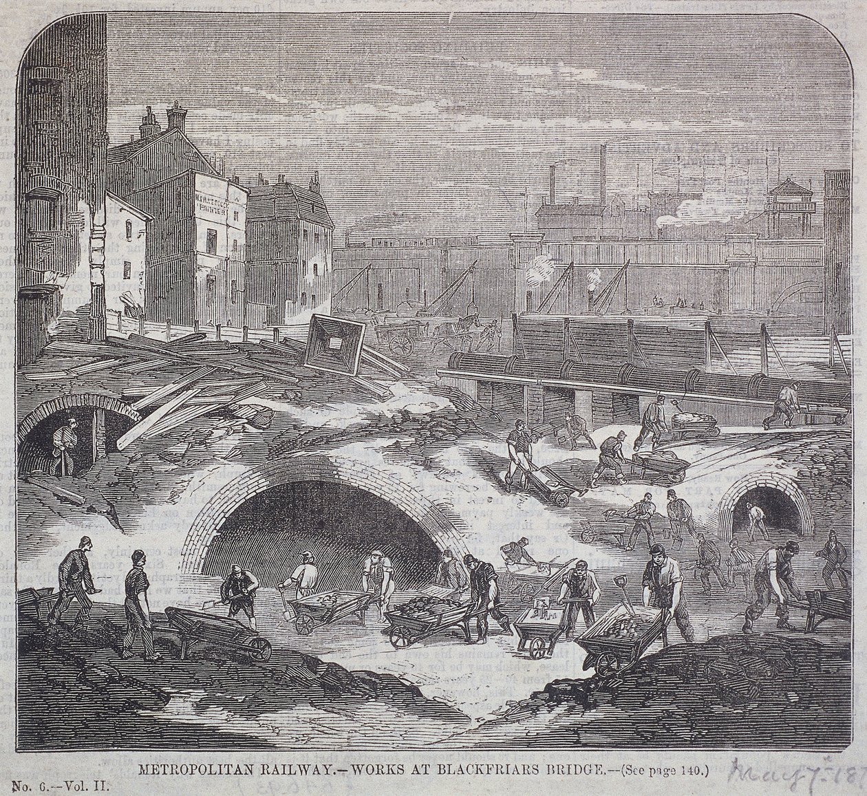 Blackfriars Bridge, Lontoo, 1863 tekijältä Mason Jackson