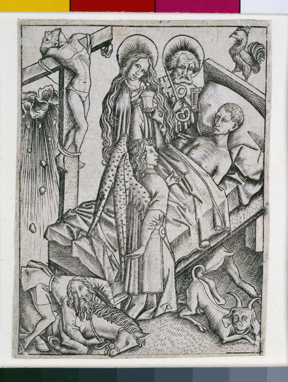 Lohdutus luottamuksen kautta, kuvitus "Ars Moriendista", n. 1460 tekijältä Master E. S.