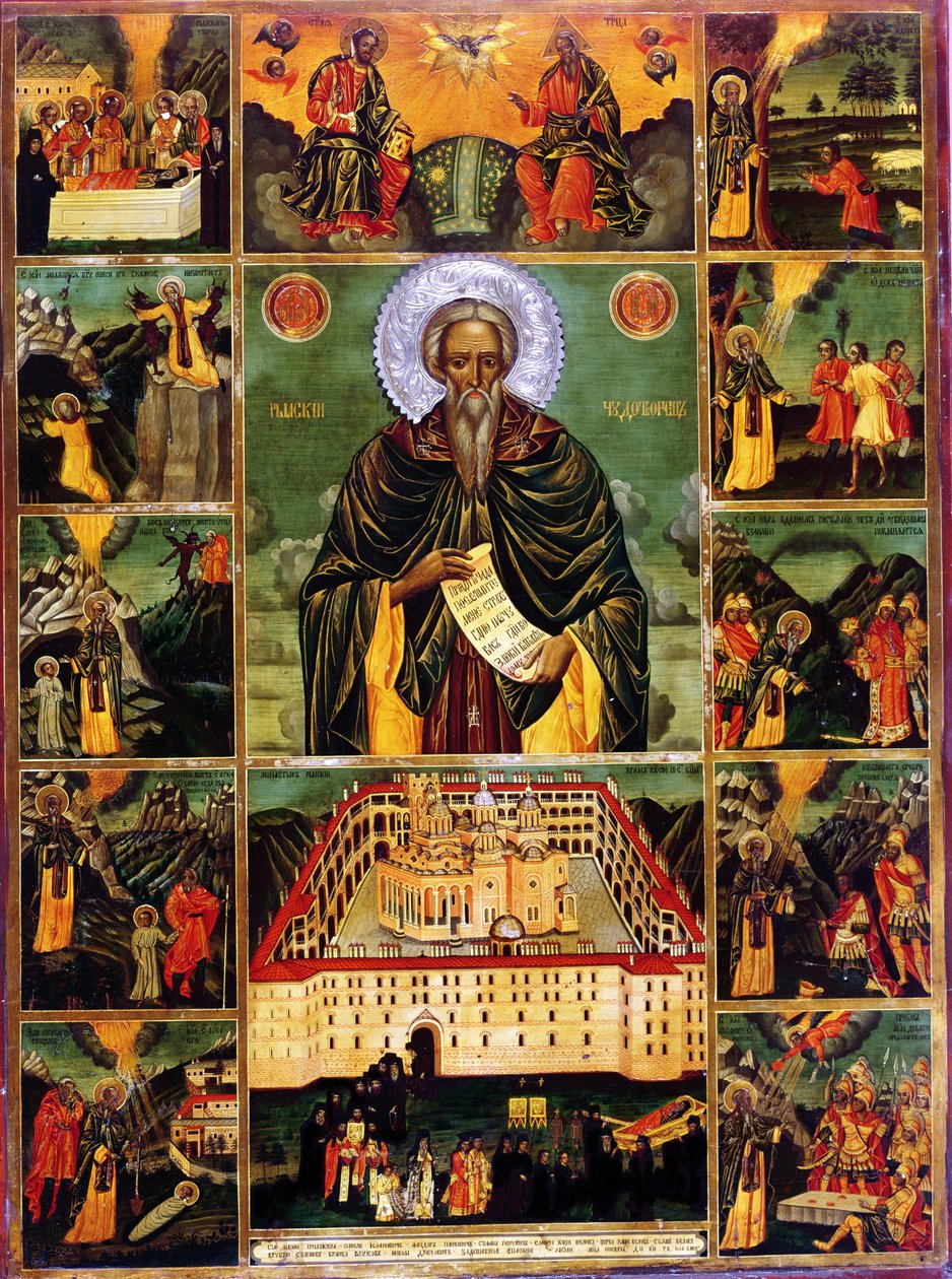 St. John of Rila (tempera paneelissa) tekijältä Master John of Samakov