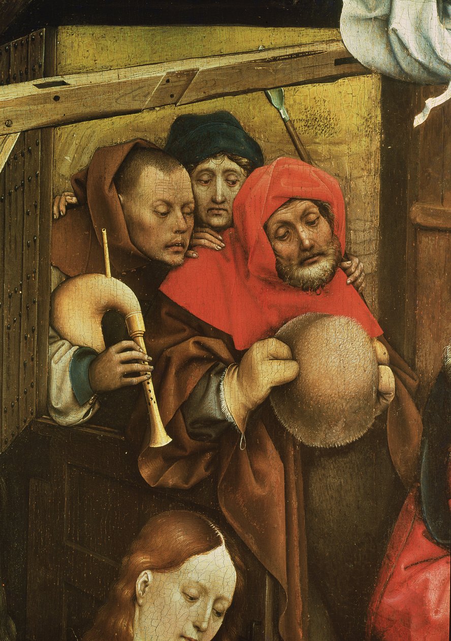 Syntymä, yksityiskohta paimenista, n. 1425 (yksityiskohta 128673) tekijältä Master of Flémalle