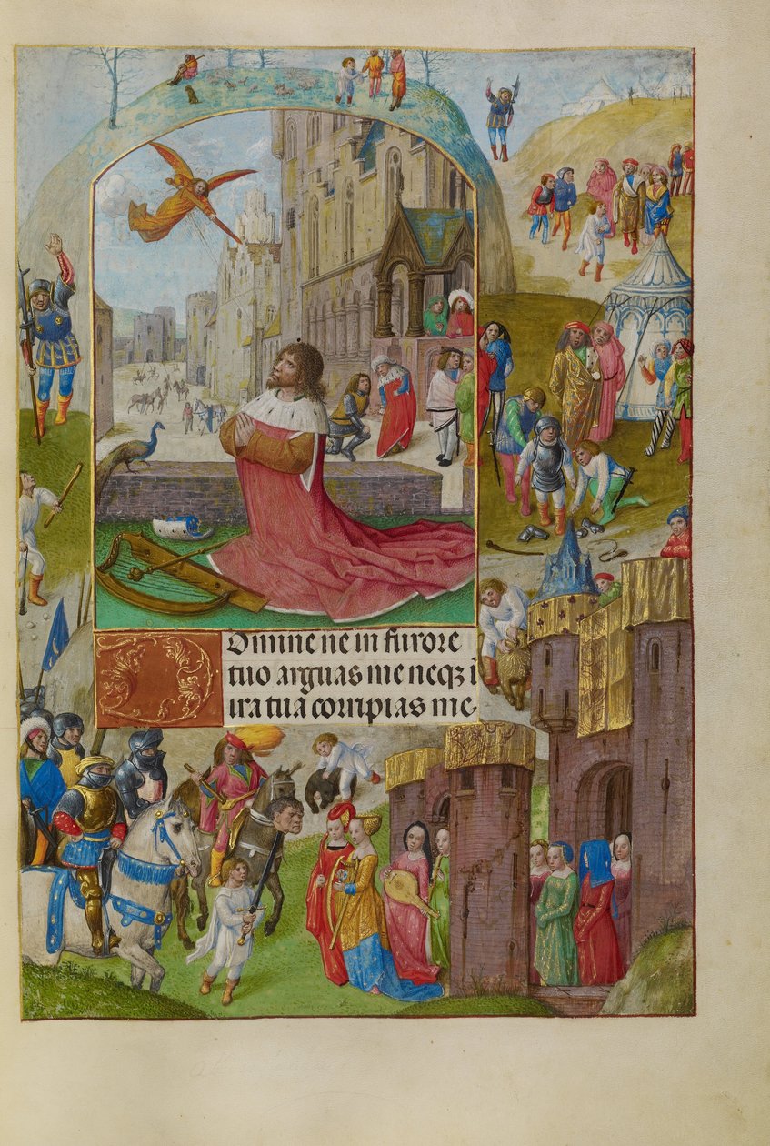 Daavid rukouksessa tekijältä Master of Lübeck the Bible