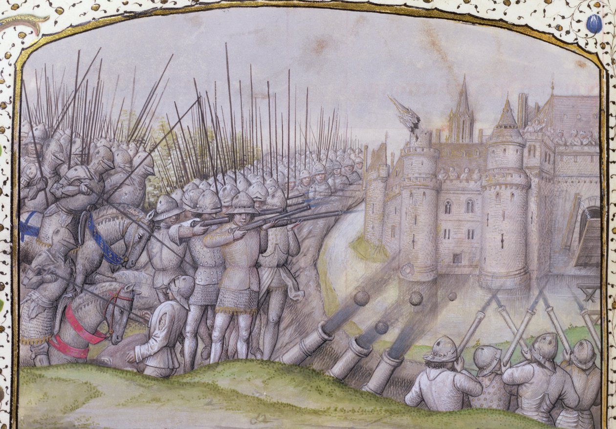 Ms 659 f.271 r. Avrayn taistelu vuosina 1364, 1477 tekijältä Master of Mary of Burgundy