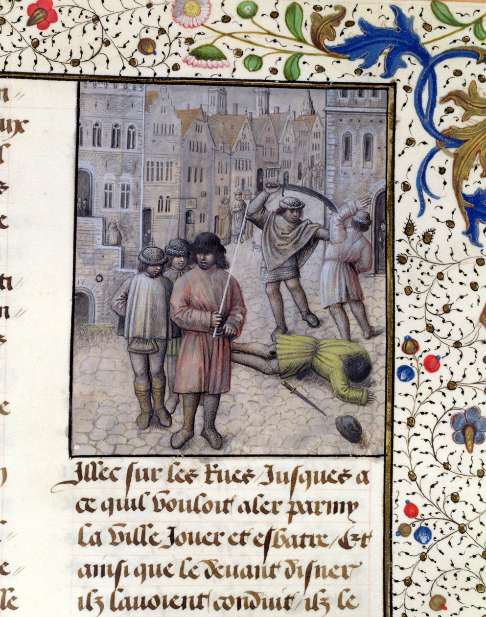 Ms 659 fol.221r Jacob van Artevelde johtaa kapinaa Gentissä Flanderin kreiviä vastaan vuonna 1340, 1477. tekijältä Master of Mary of Burgundy