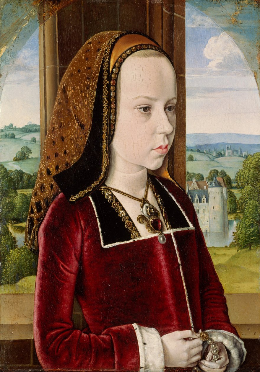 Itävallan Margaretan muotokuva, n. 1490 (öljy tammilevylle) tekijältä Master of Moulins
