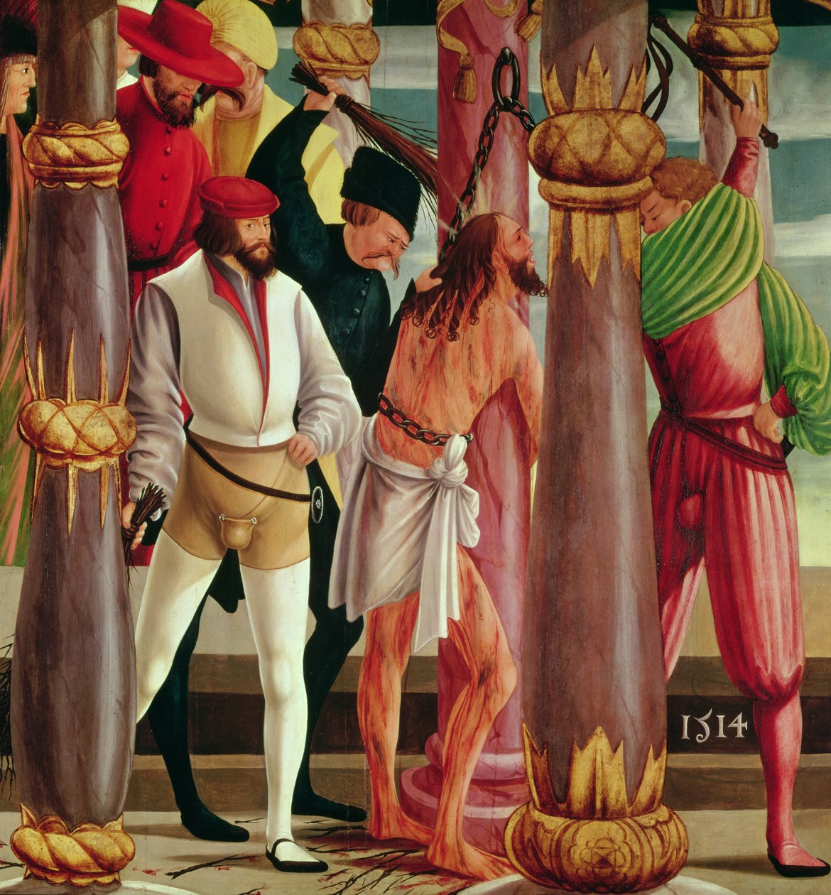 Kristuksen liputus, 1514 (tempera paneelissa) tekijältä Master of Okolicsno