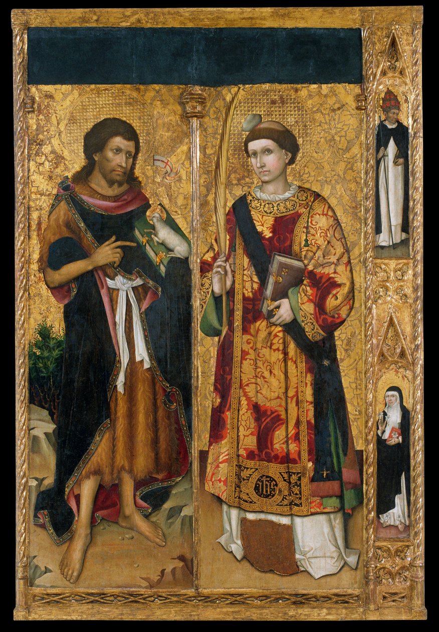 Pyhä Johannes Kastaja ja Pyhä Stefanus tekijältä Master of Saint John and Saint Stephen
