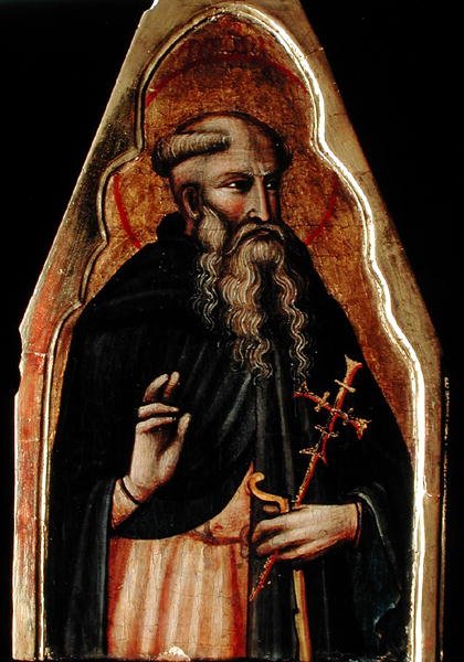 St. Anthony (öljy kullalle pohjalevy) (katso myös 215327 & 215328) tekijältä Master of Teplice