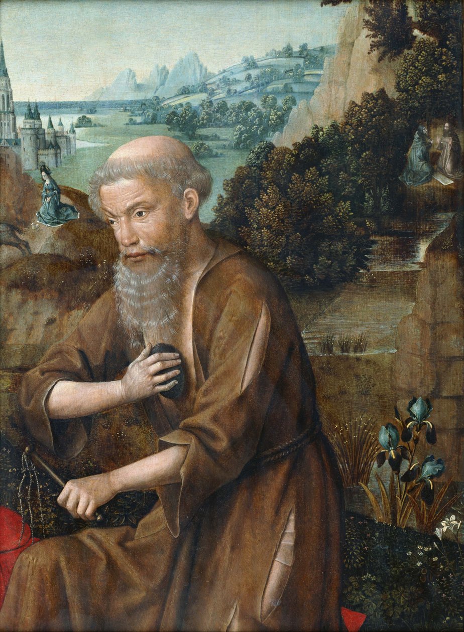 Pyhä Jerome tekijältä Master of The Legend of St. Lucy