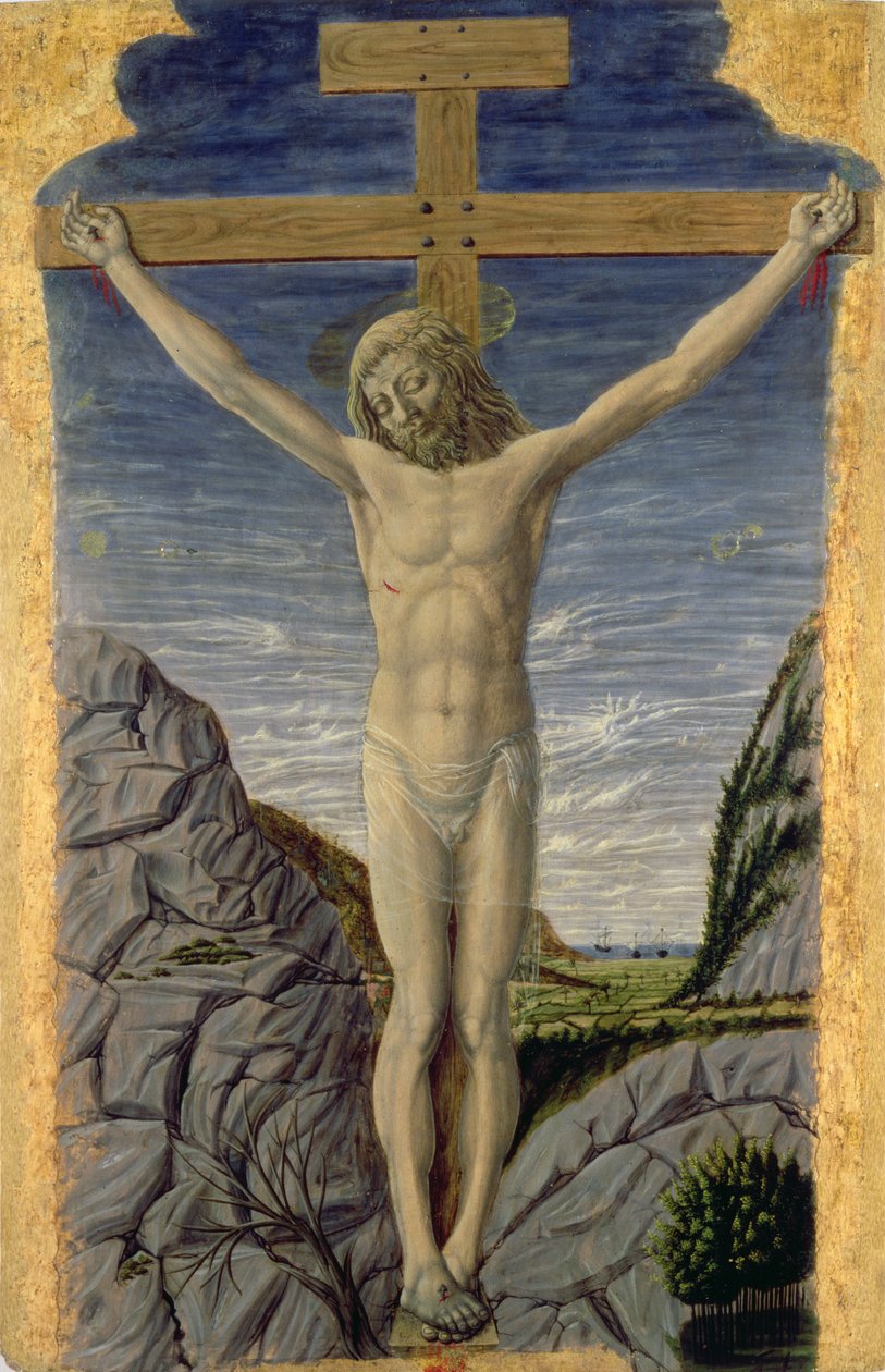Ristiinnaulitseminen (tempera paneelissa) tekijältä Master of the Barberini Panels