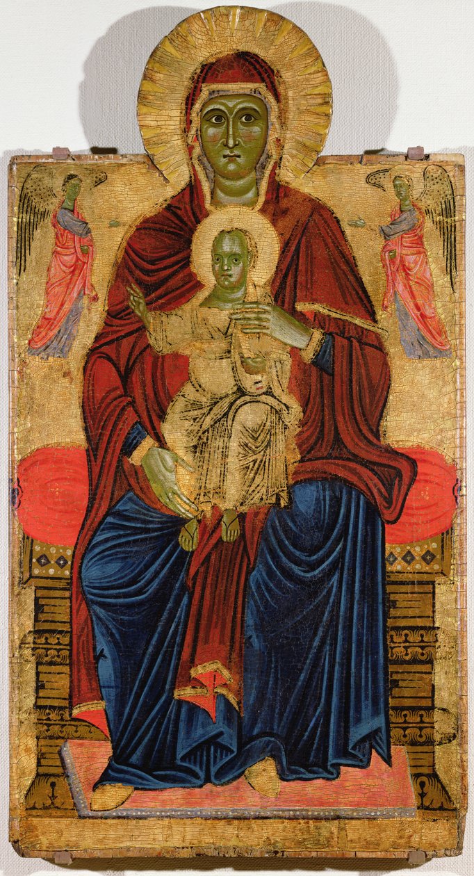 Madonna Enthroned (öljy kankaalle paneelissa) tekijältä Master of the Bigallo Crucifix