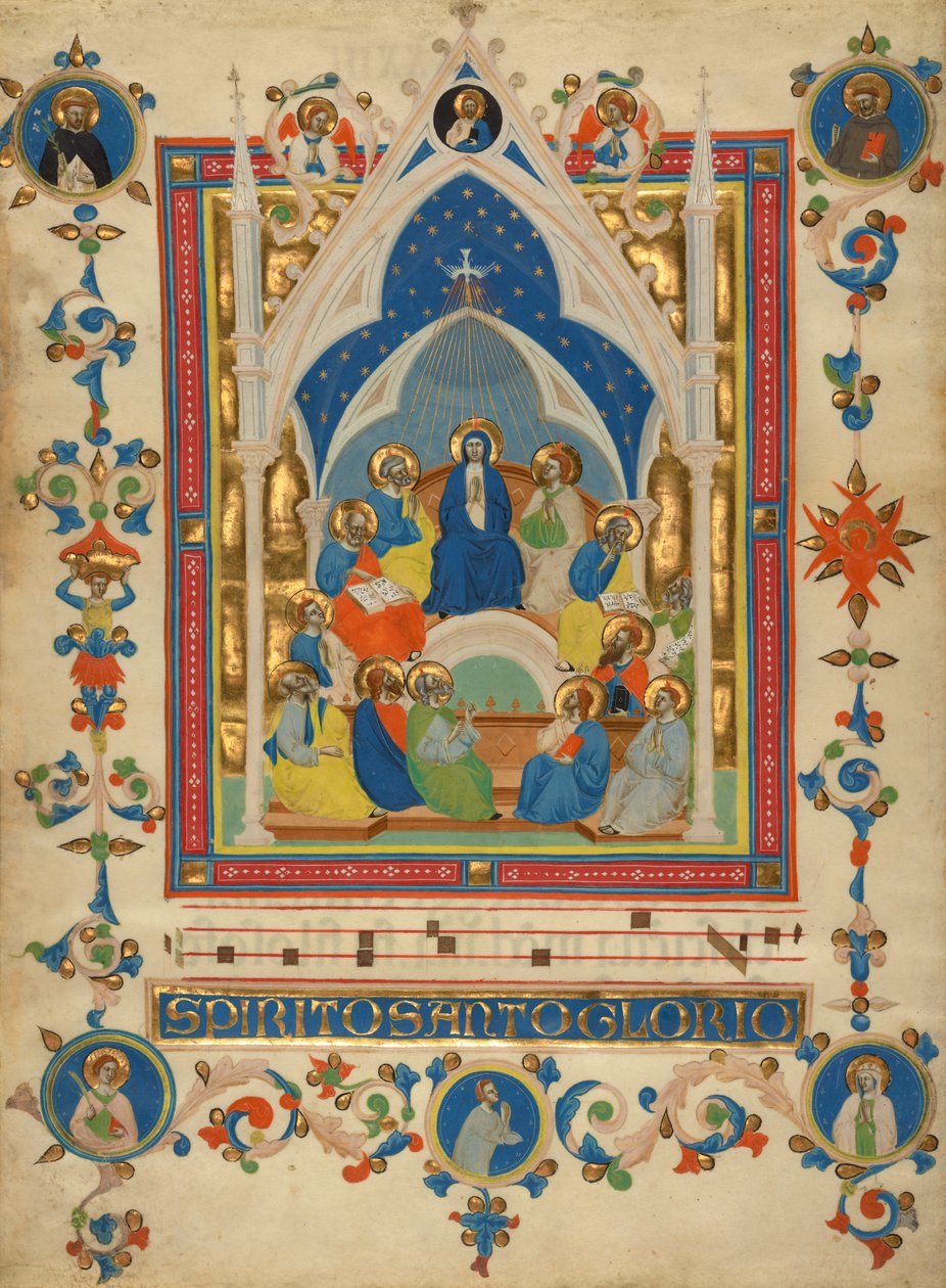 Helluntai Sant"Agnesen Laudariosta, noin 1340 tekijältä Master of the Dominican Effigies