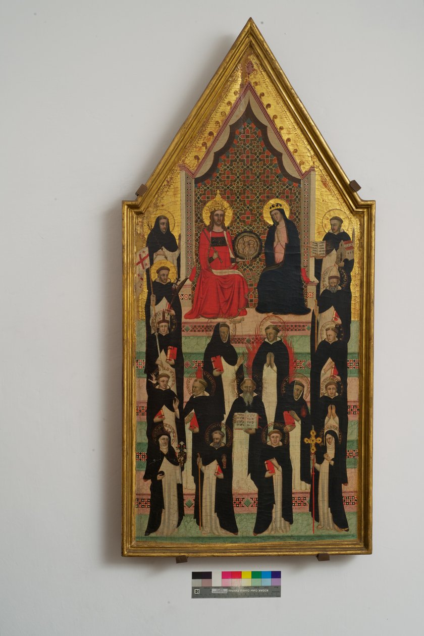 Neitsyt, Kristus ja 17 pyhää (tempera paneelissa) tekijältä Master of the Dominican Effigies
