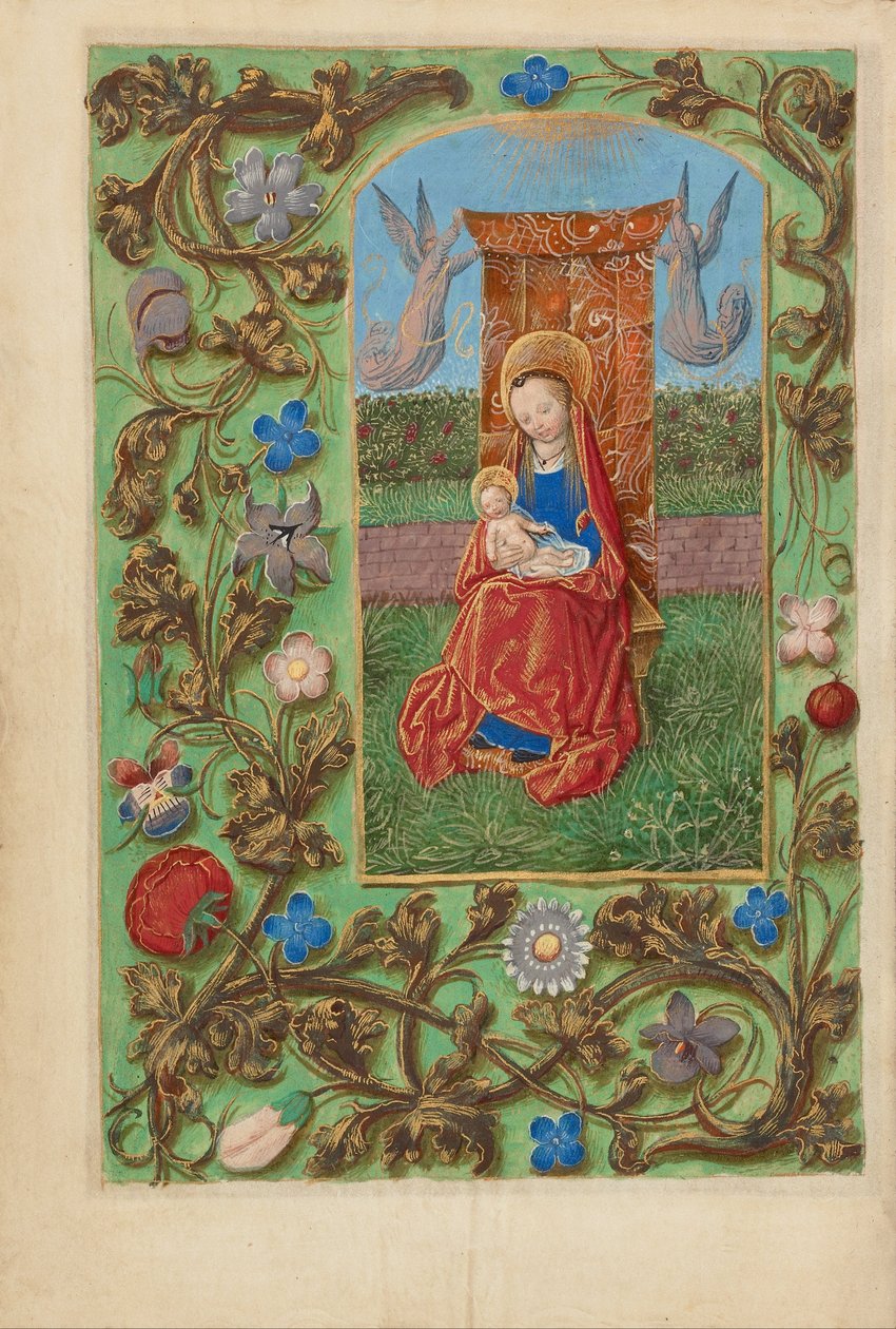 Neitsyt ja lapsi valtaistuimelle tekijältä Master of the Dresden Prayer Book