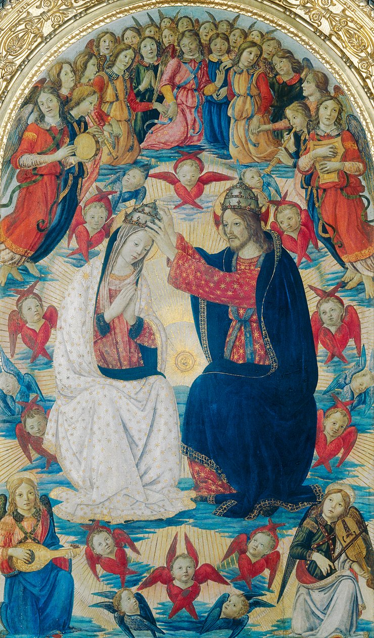 Neitsyt Marian kruunajaiset tekijältä Master of the Fiesole Epiphany