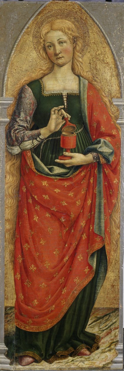 Pyhä Maria Magdaleena, n. 1480 (tempera poppelipuulla) tekijältä Master of the Gardner Annunciation Master of the Gardner Annunciation