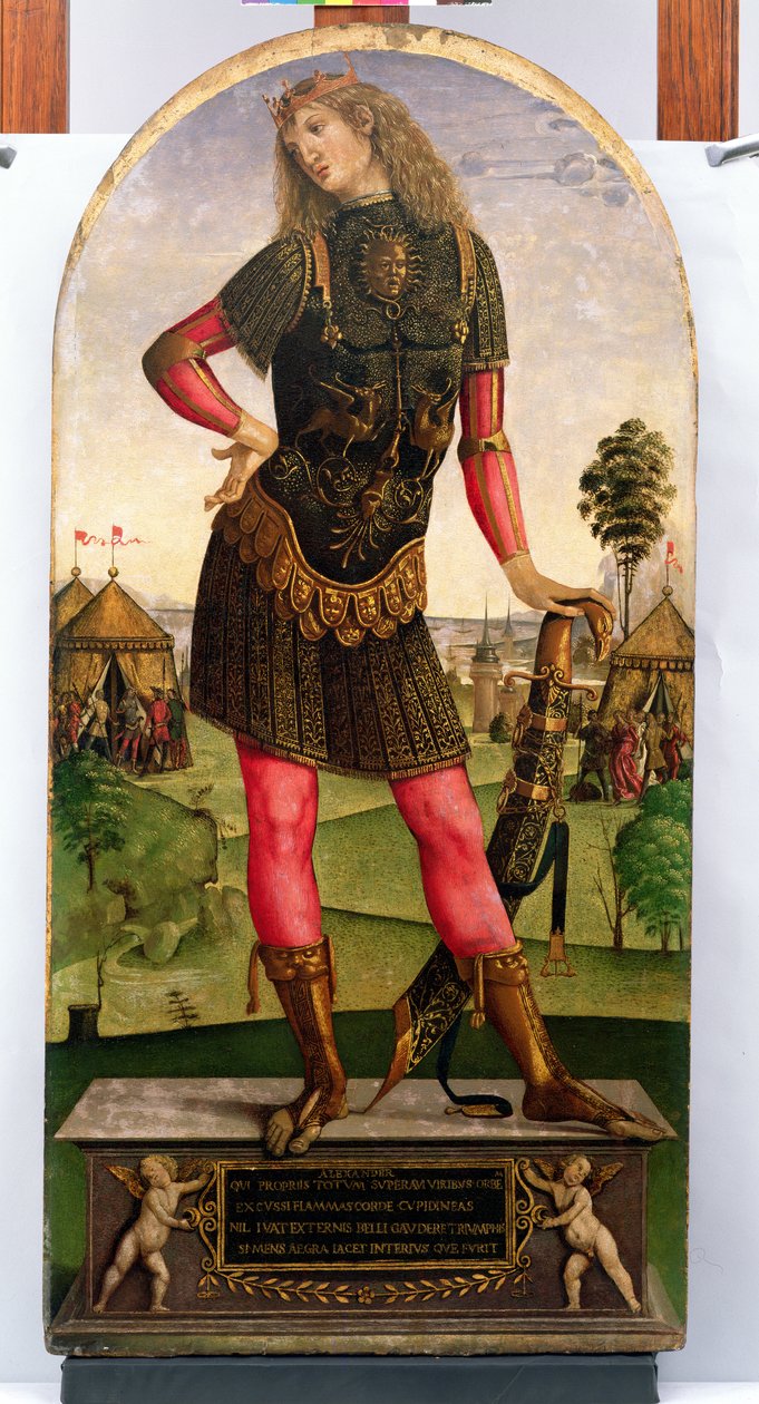 Aleksanteri Suuri (356-323 eKr.) (tempera taulussa) tekijältä Master of Griselda