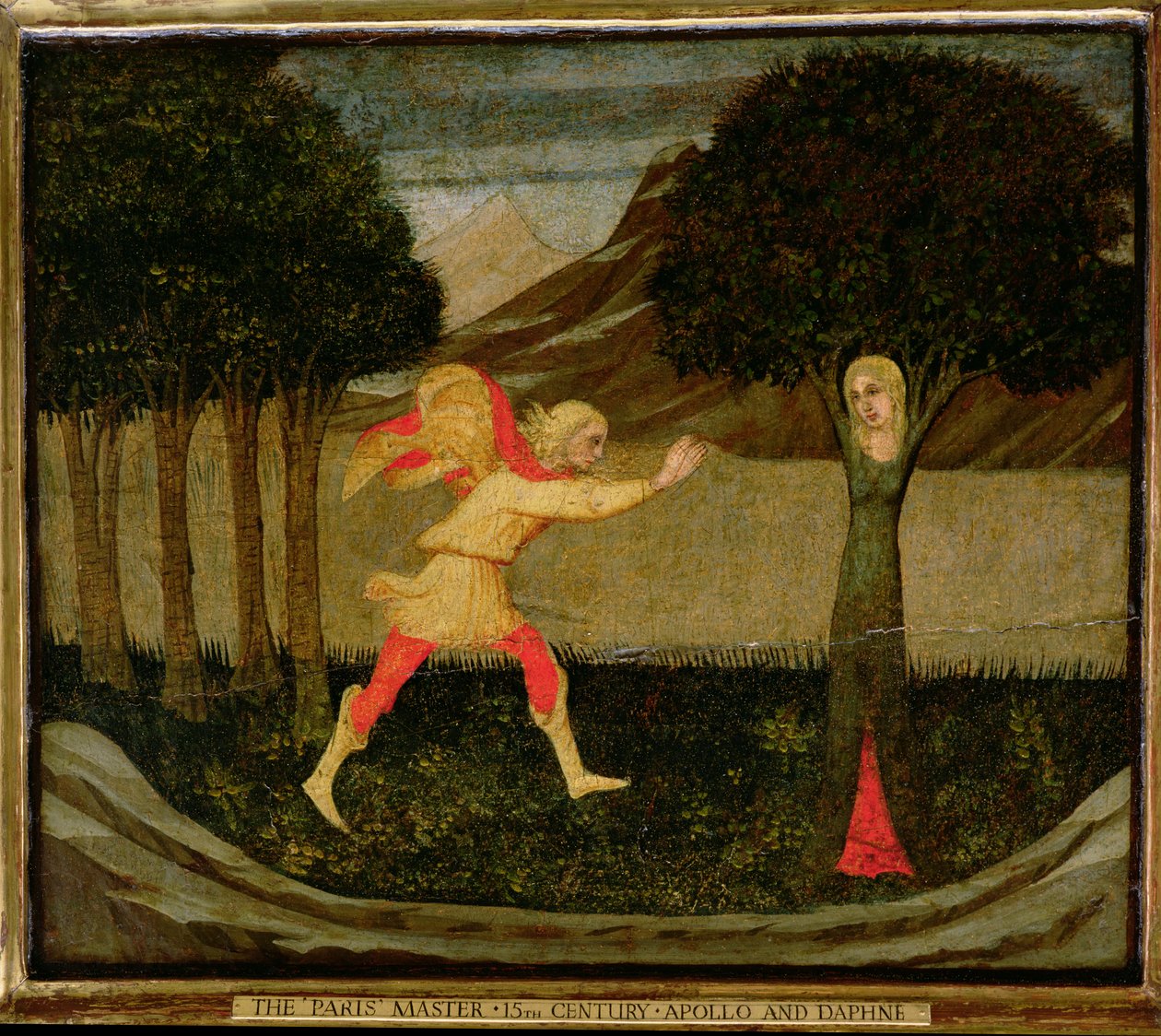 Daphnen muodonmuutos (tempera paneelille) (katso myös 90395) tekijältä Master of the Judgement of Paris
