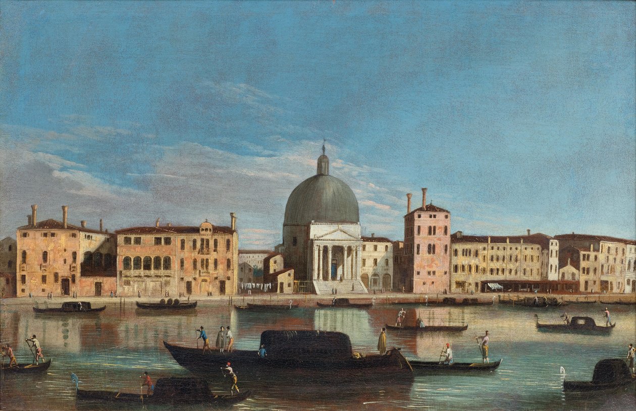 Grand Canal ja San Simeone Piccolon kirkko. tekijältä Master of the Langmatt Foundation Views