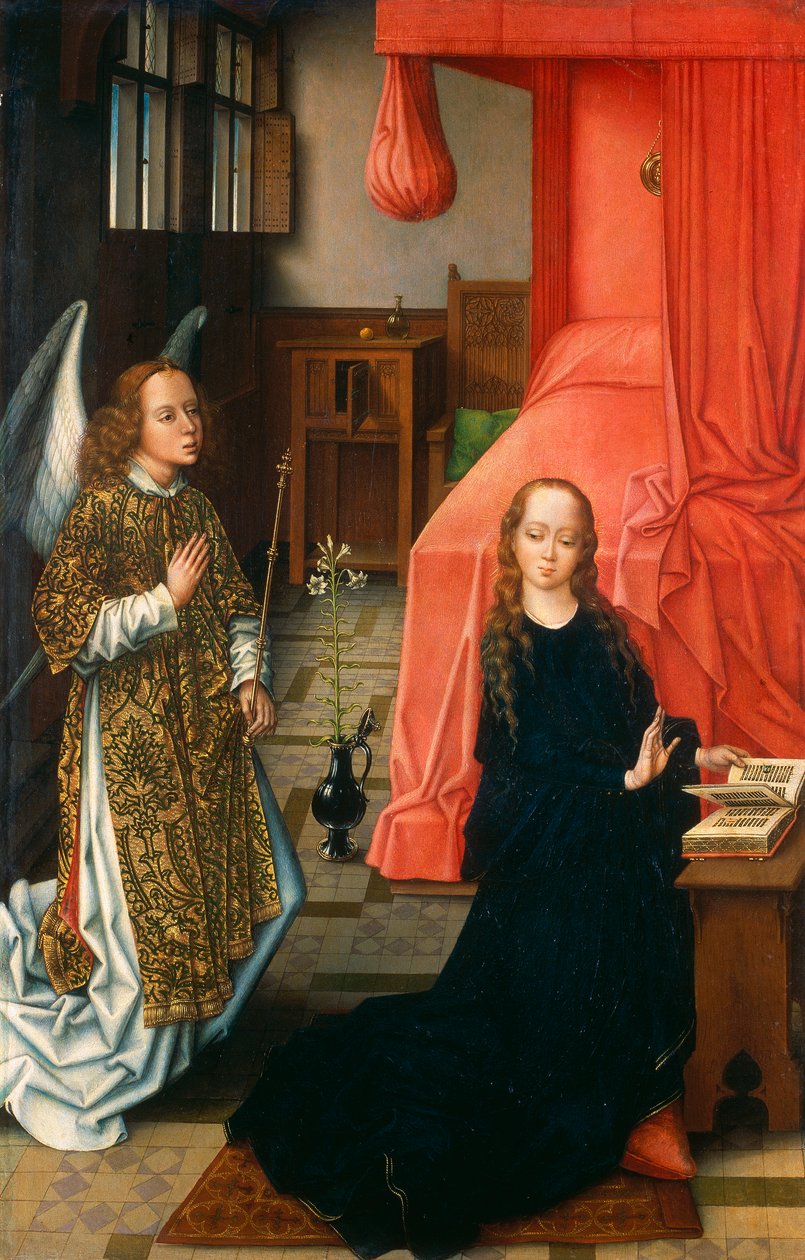 Anunciation, Maestro della Leggenda di Santa Caterinan työ tekijältä Master of the Legend of St. Catherine