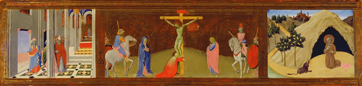 Ristiinnaulitsemisen triptyykki, 1436 (tempera paneelissa) tekijältä Master of the Osservanza