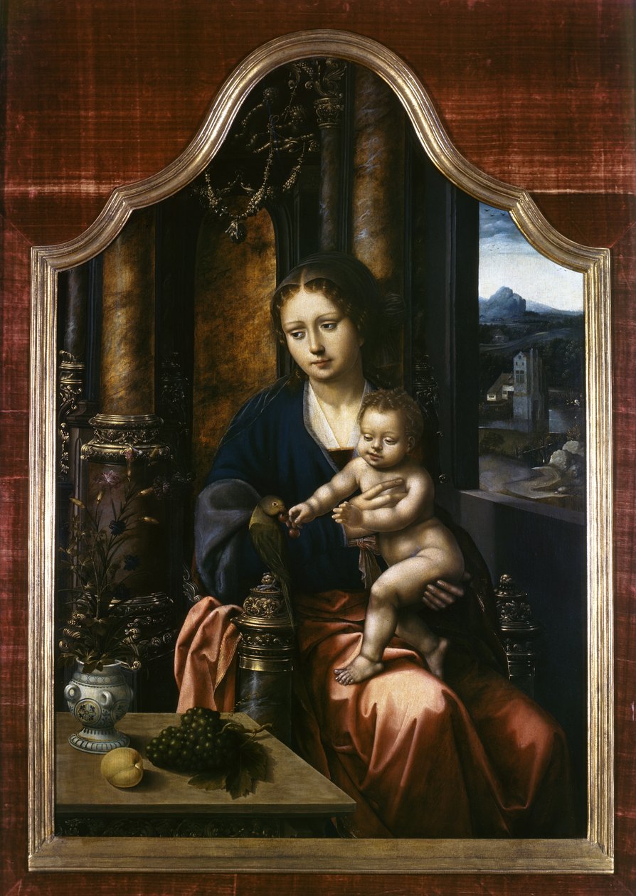 Madonna ja lapsi, n. 1520-30 tekijältä Master of the Parrot