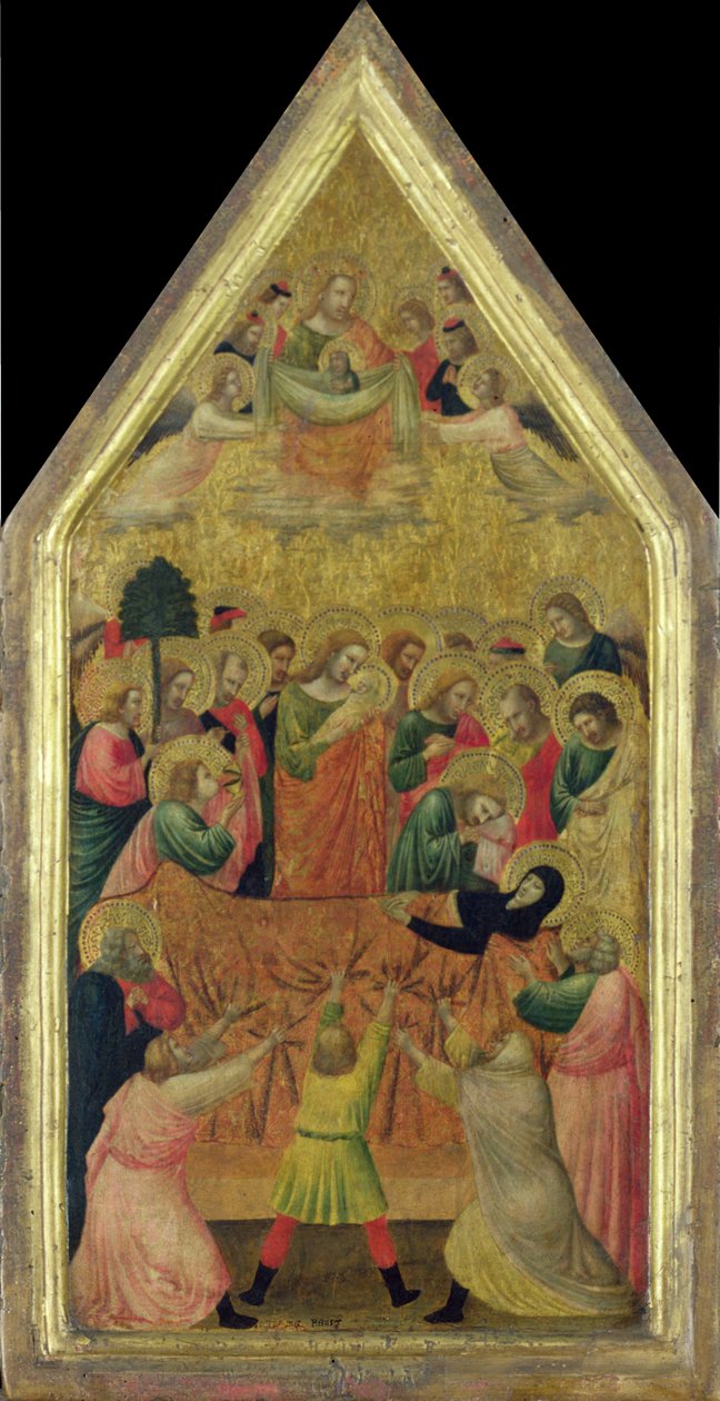 Neitsyen kuolema (tempera paneelissa) tekijältä Master of the School of Rimini