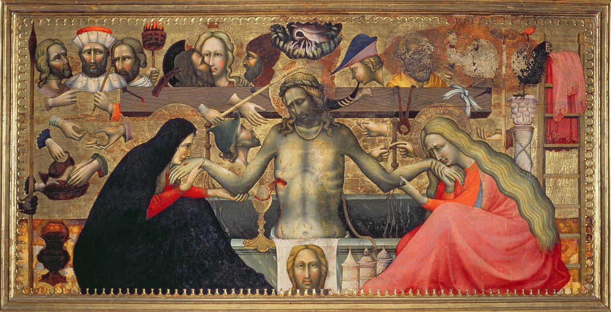Surun mies intohimon soittimien kanssa (tempera paneelissa) tekijältä Master of the Straus Madonna