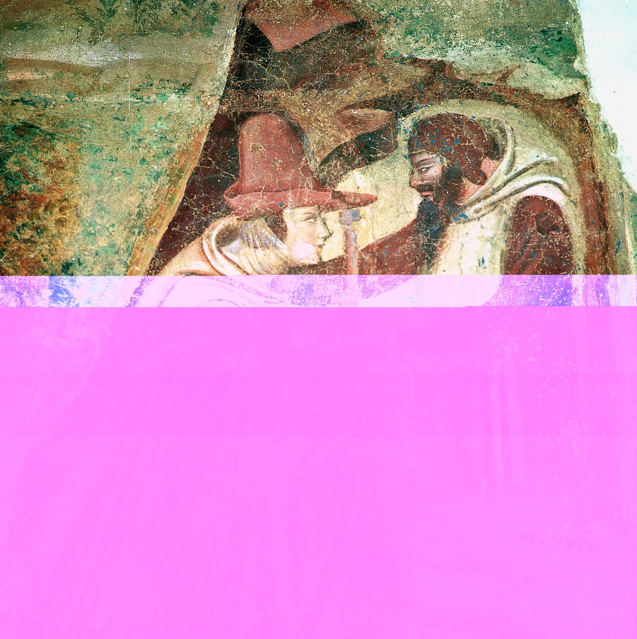 Pyhiinvaeltaja munkin kanssa, 1360-1370 tekijältä Master of the Triumph of Death