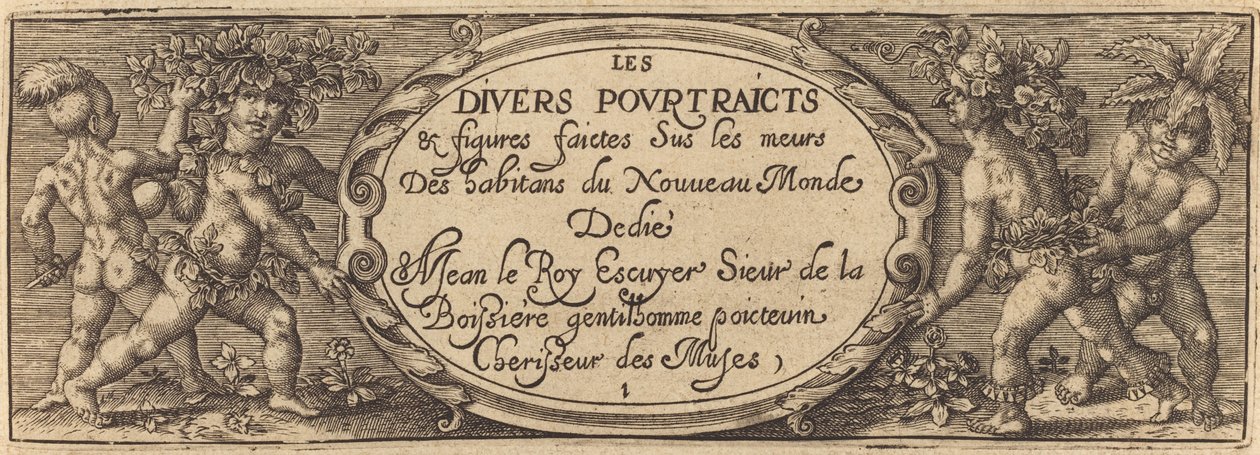 Les divers pourtraicts et figures I (Title Page) tekijältä Master AD